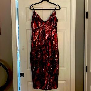Sequin/ lines evening dress.  New with tags